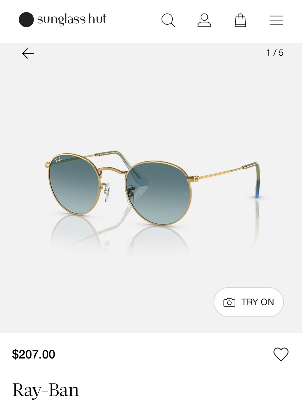 Ray-Ban Gold Round Frames with Green Lenses